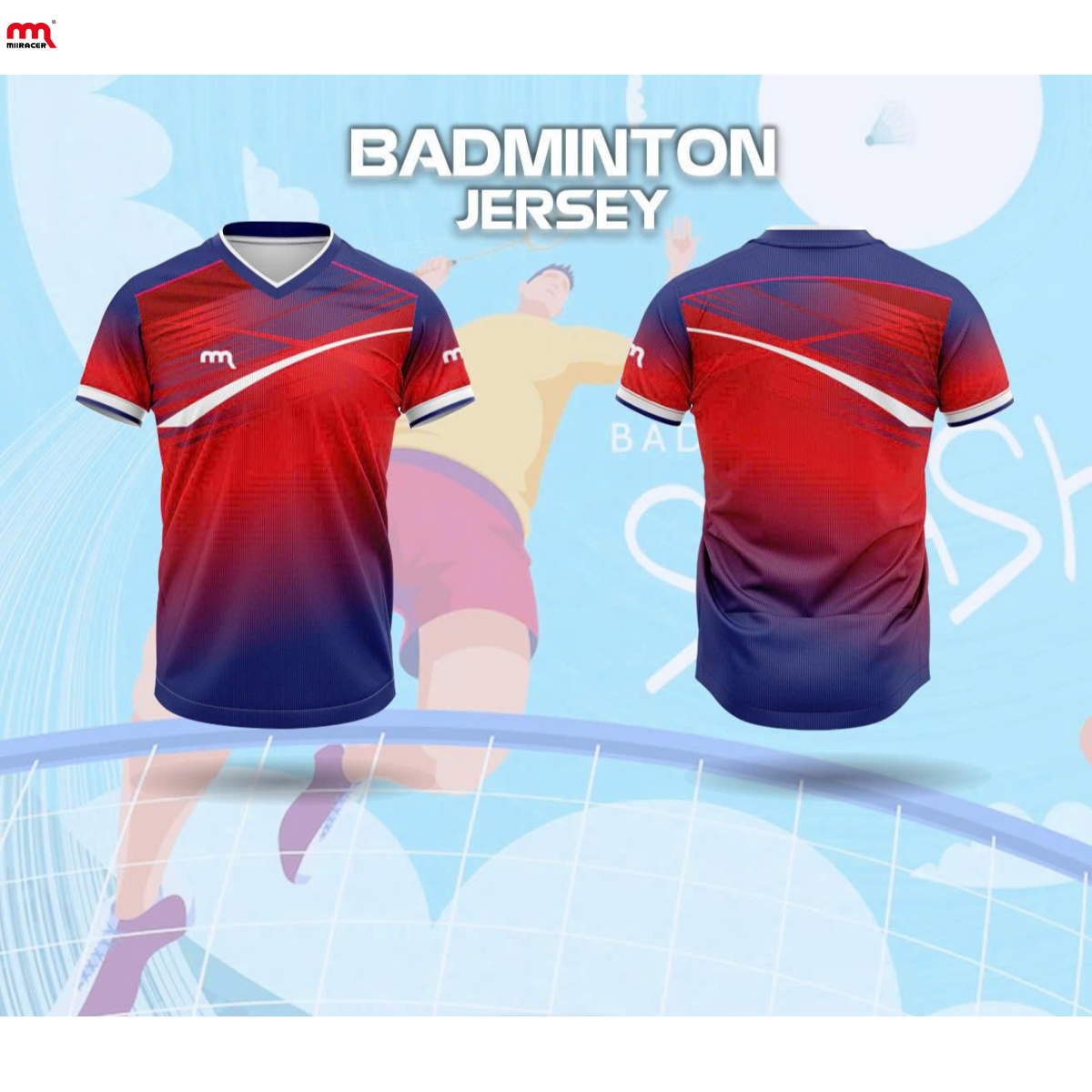 Áo Cầu Lông Miiracer Đỏ Xanh